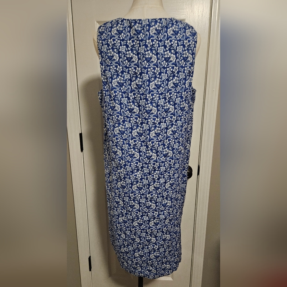 NWT J. McLaughlin Linen Rue Dress: Sleeveless: Color- Navy Blue: Size- Large - Picture 5 of 12